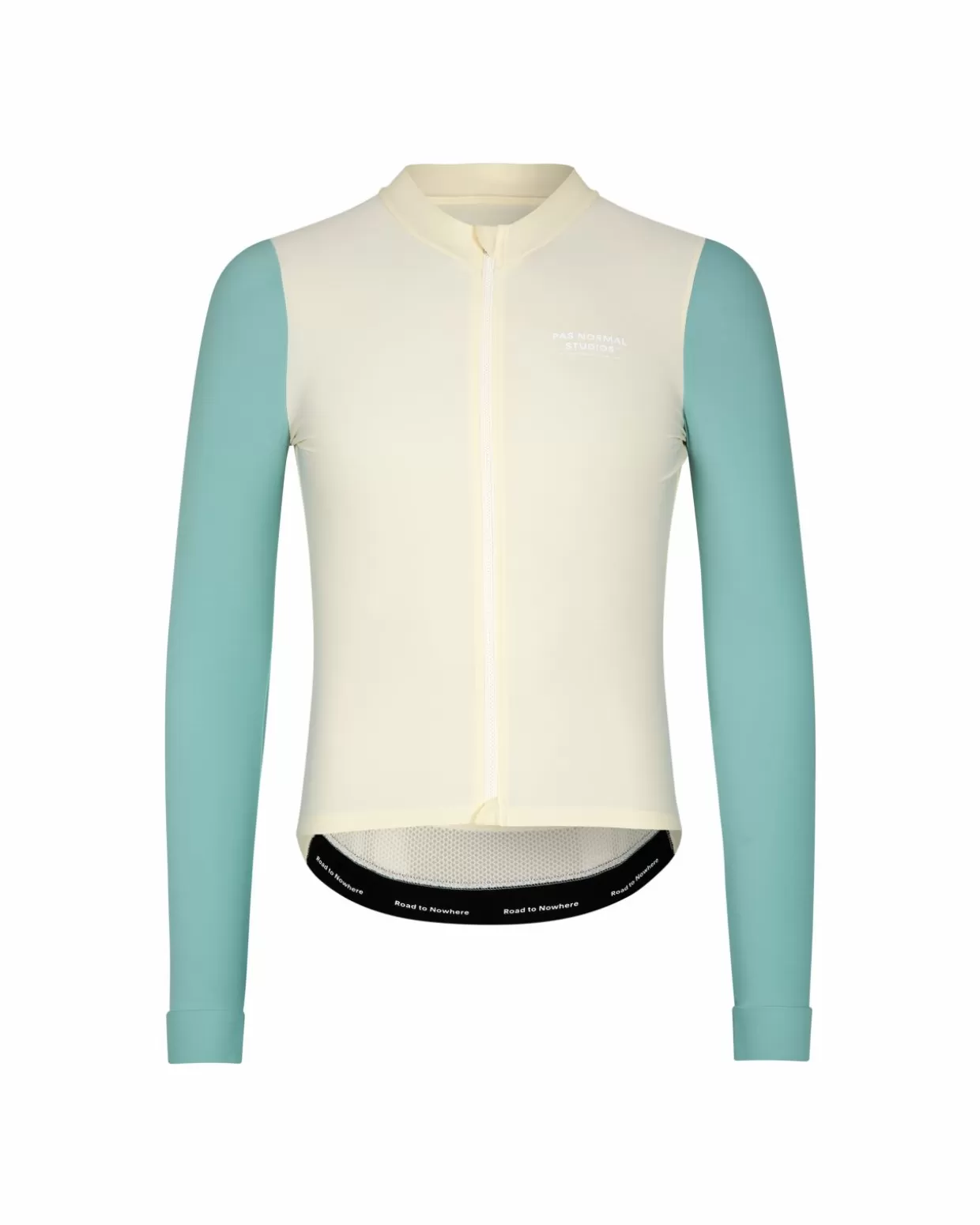 Jerseys^Pas Normal Studios Men's Mechanism Long Sleeve Jersey — Off-White / Light Teal