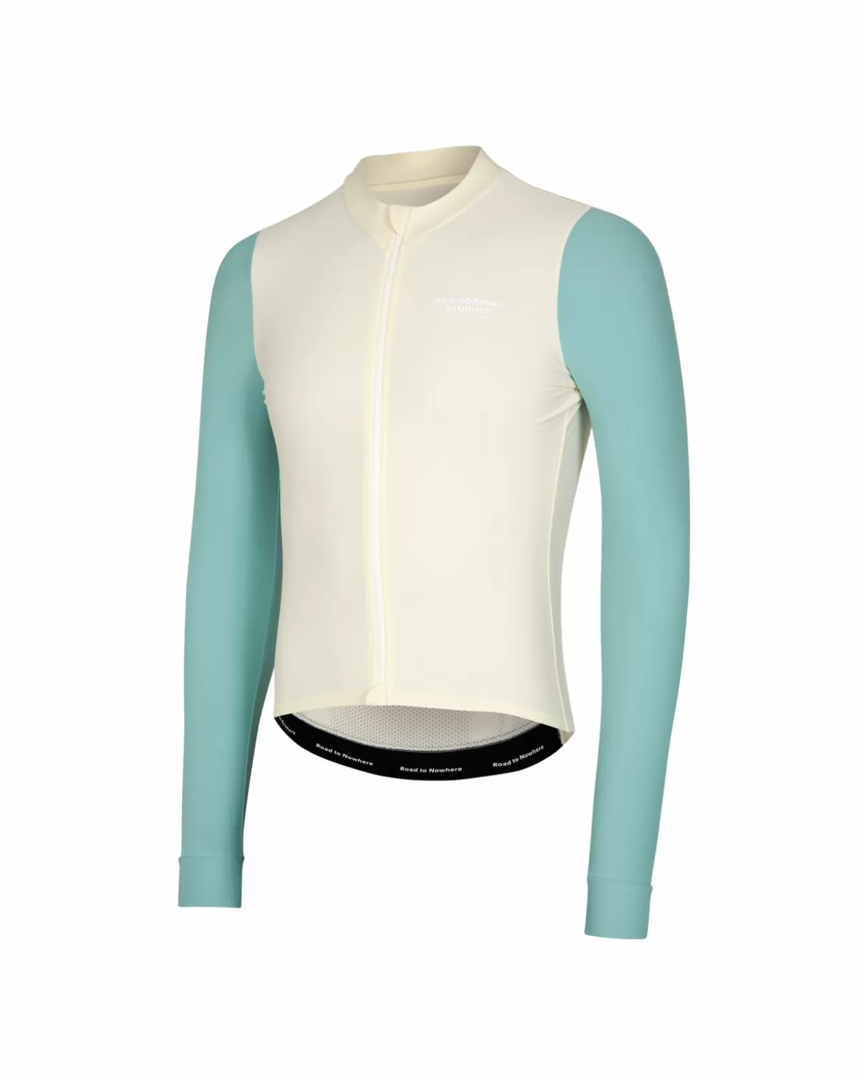 Jerseys^Pas Normal Studios Men's Mechanism Long Sleeve Jersey — Off-White / Light Teal