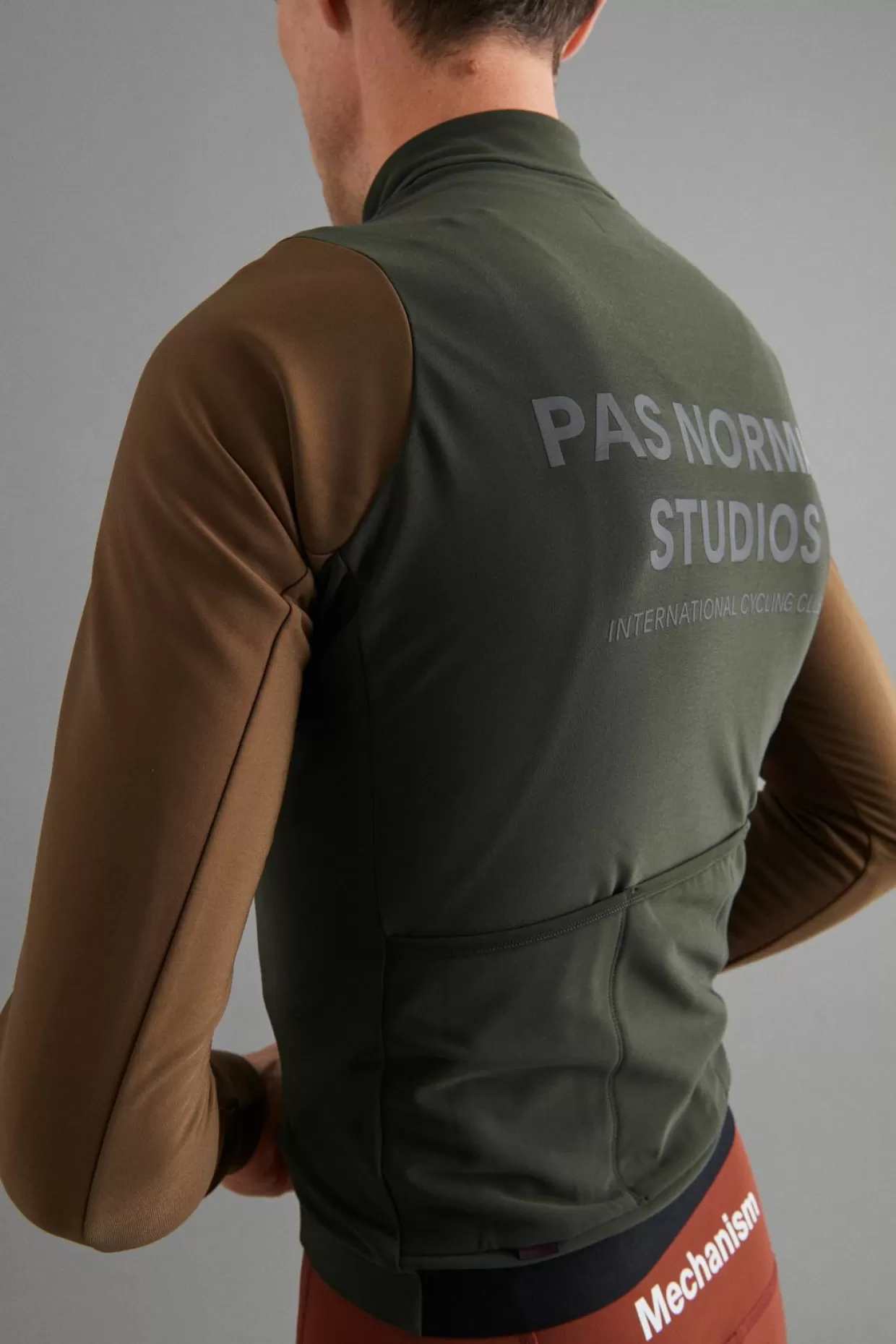 Jerseys^Pas Normal Studios Men's Mechanism Thermal Long Sleeve Jersey — Dark Olive / Army Brown