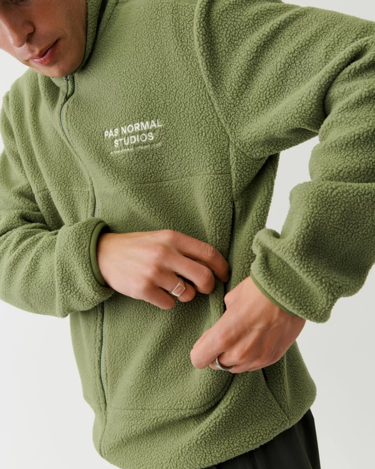 offrace_fleece_jacket___army_green_3-1.webp Casual | Casual^Pas Normal Studios Off-Race Fleece Jacket — Army Green