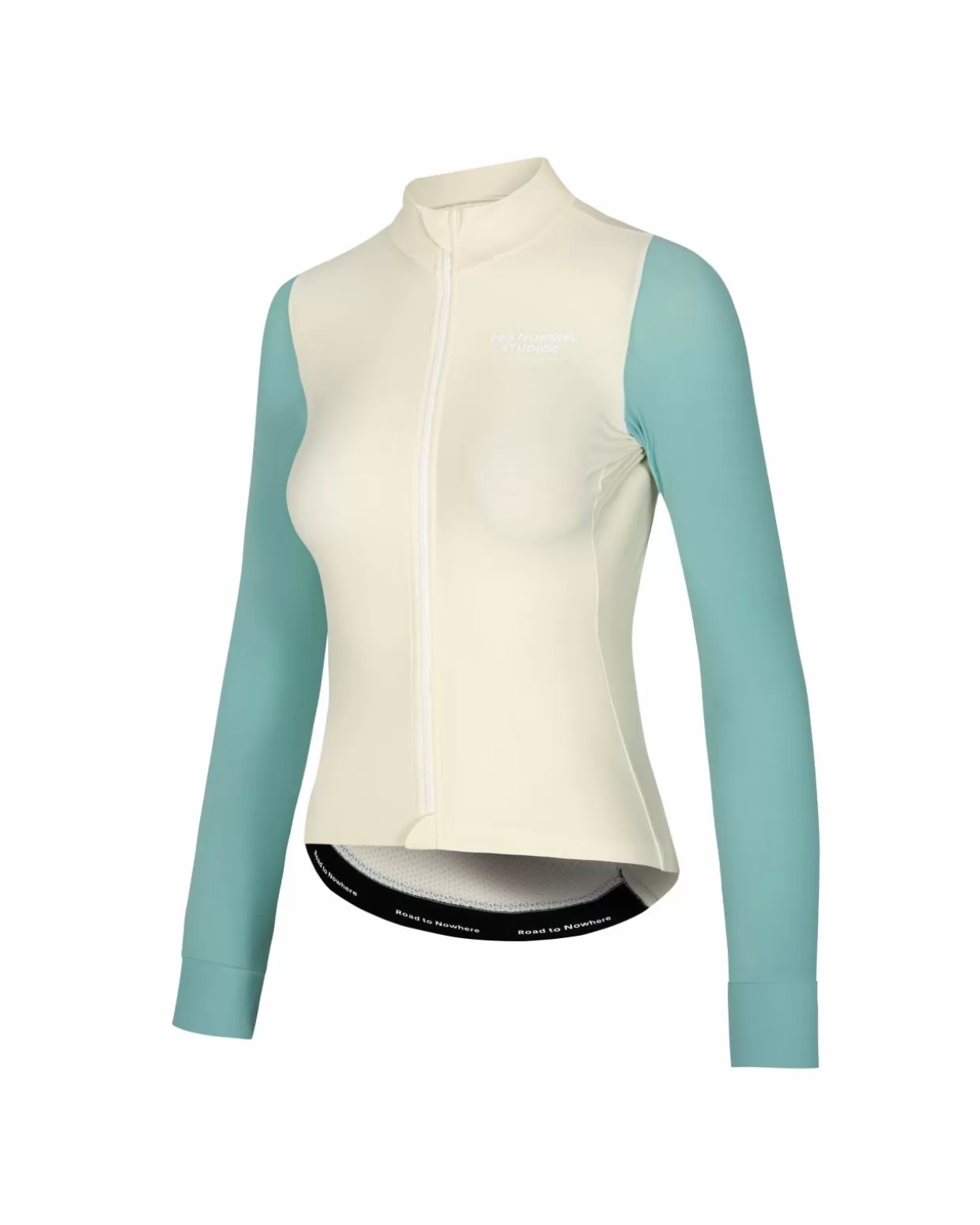 Jerseys^Pas Normal Studios Women's Mechanism Long Sleeve Jersey — Off-White / Light Teal